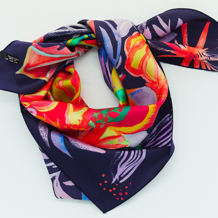 foulard en soie multico