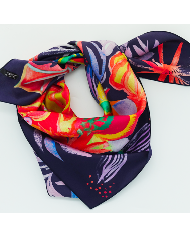 foulard en soie multico