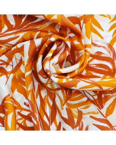 Carré de soie feuillages beige