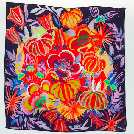 petit carré soie artifice multicolore