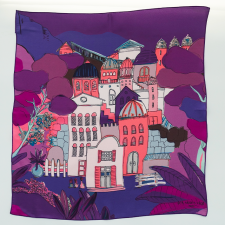 petit foulard en soie violet