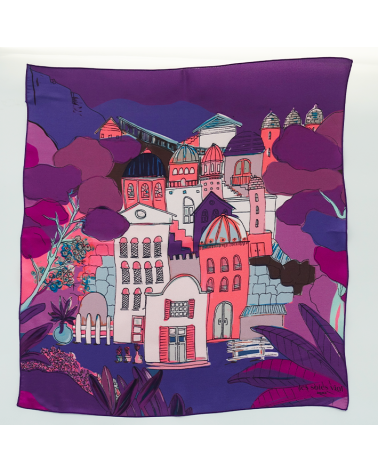 petit foulard en soie violet