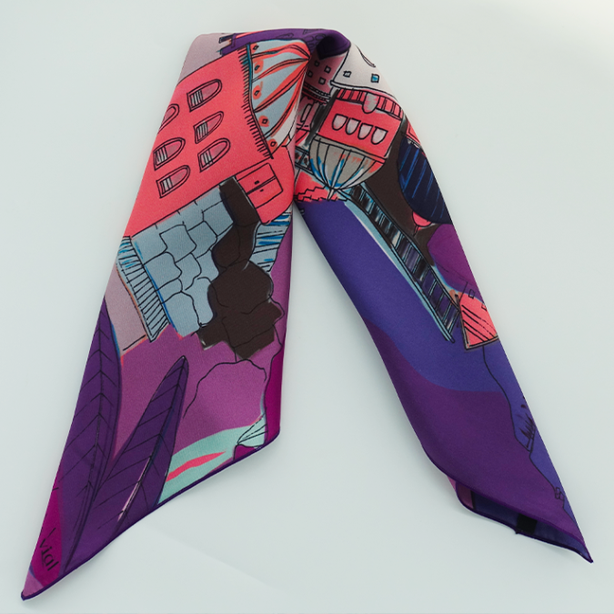 petit carré de soie maison