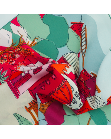 silk scarf Mediterrannée