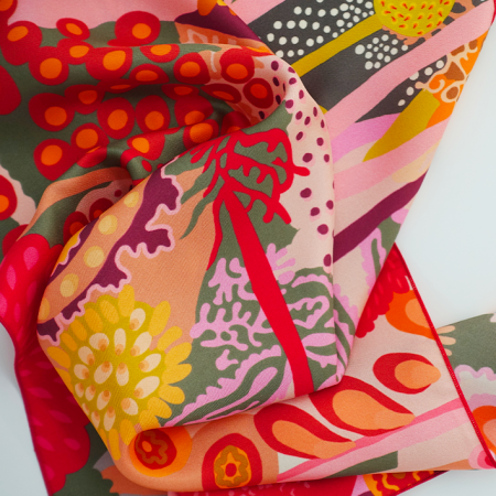 red silk scarf for women