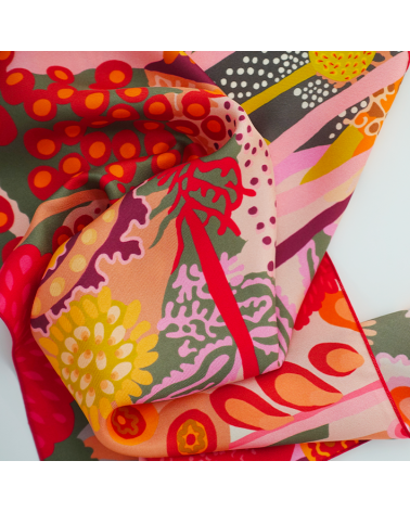 red silk scarf for women