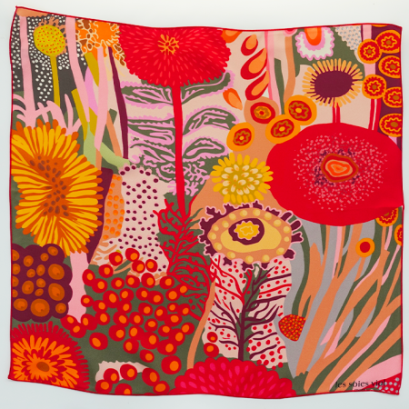 petit foulard en soie rouge