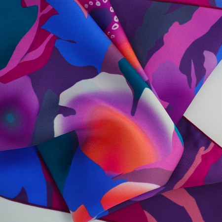 purple silk scarf made in france