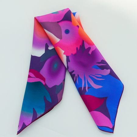 petit carré de soie violet Petula