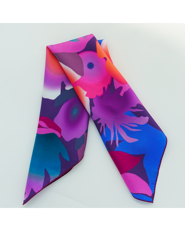 petit carré de soie violet Petula