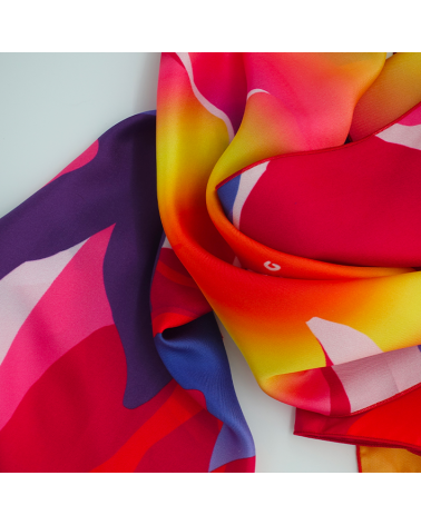 colored silk scarf made in france