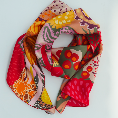 écharpe soie rouge Mila