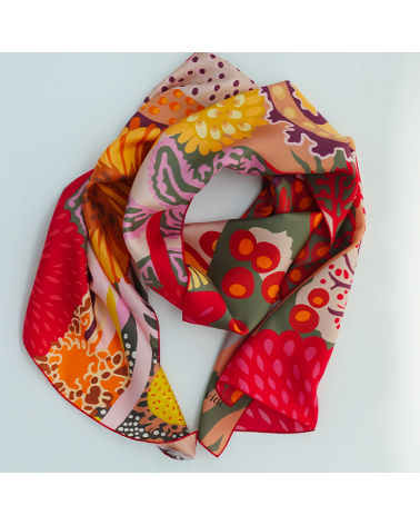 écharpe soie rouge Mila