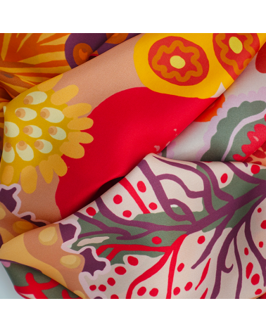 écharpe soie rouge orange Mila