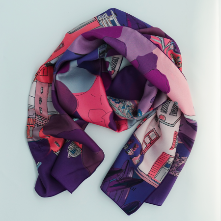 echarpe violette maison
