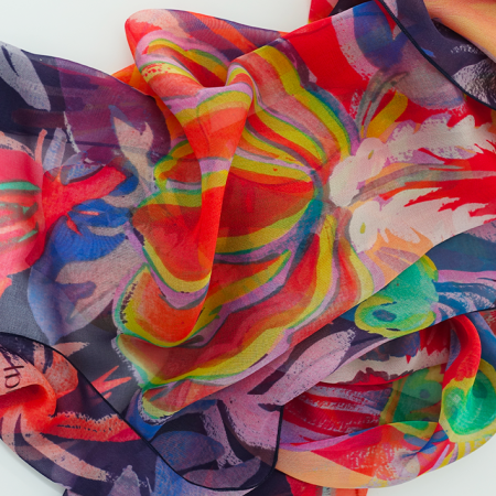 etole mousseline soie multico