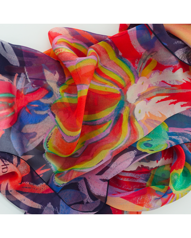 colored silk musseline stole