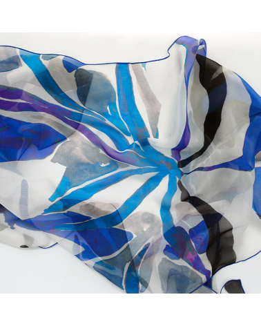 blue silk stole made in France