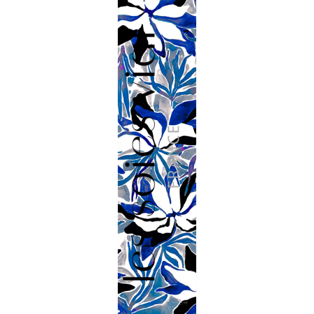 etole en mousseline bleu à fleusr