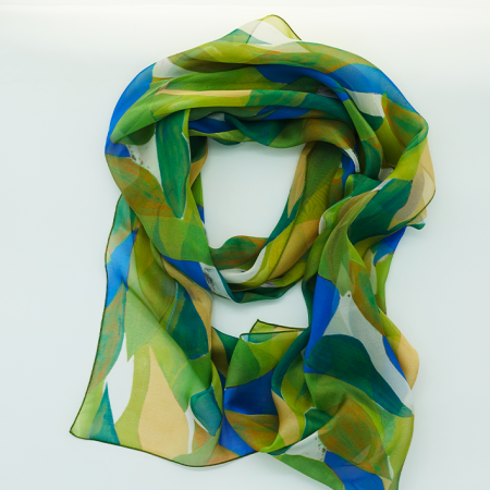 Etole mousseline soie verte