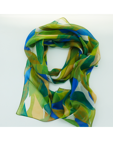 Etole mousseline soie verte