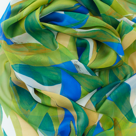 green silk musseline stole