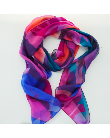 Etole en mousseline de soie violet