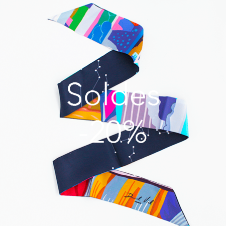 bandeau de soie marine constellation
