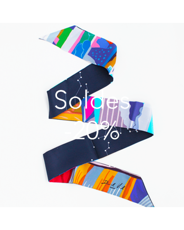 bandeau de soie marine constellation