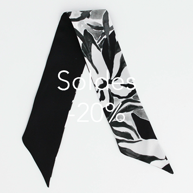 bracelet de soie noir et blanc