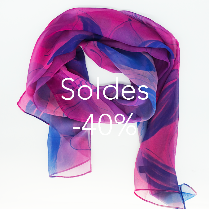 etole mousseline soie fushia
