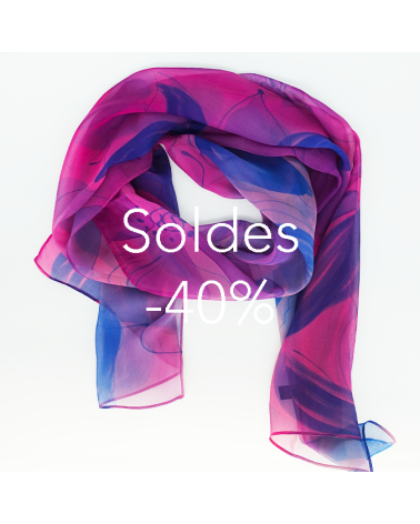 etole mousseline soie fushia