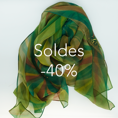 grande etole soie vert foncé