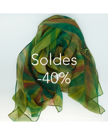 grande etole soie vert foncé