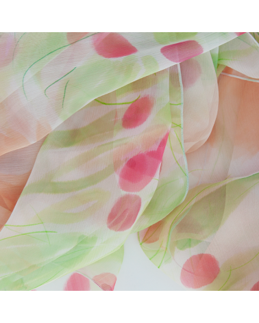 pastel hand painted silk stole