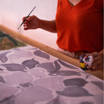 peinture sur soie