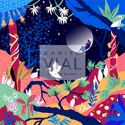 foulard en soie au motif orignial